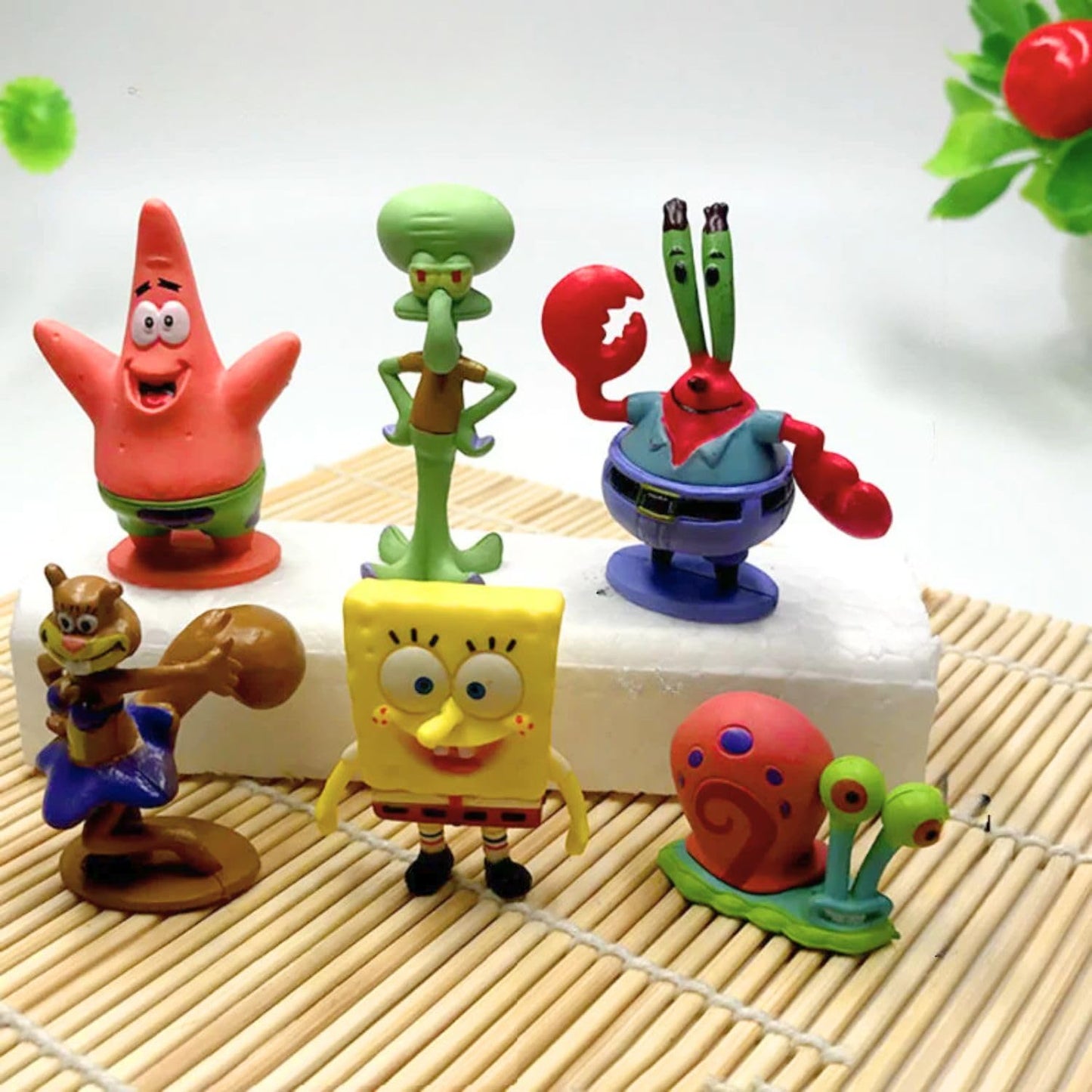 Petzlifeworld 6 Pcs Cute Spongebob Figure Model Aquarium Fish Tank Landscape Ornaments | Cute & Lifelike Ornaments for a Magical Underwater World