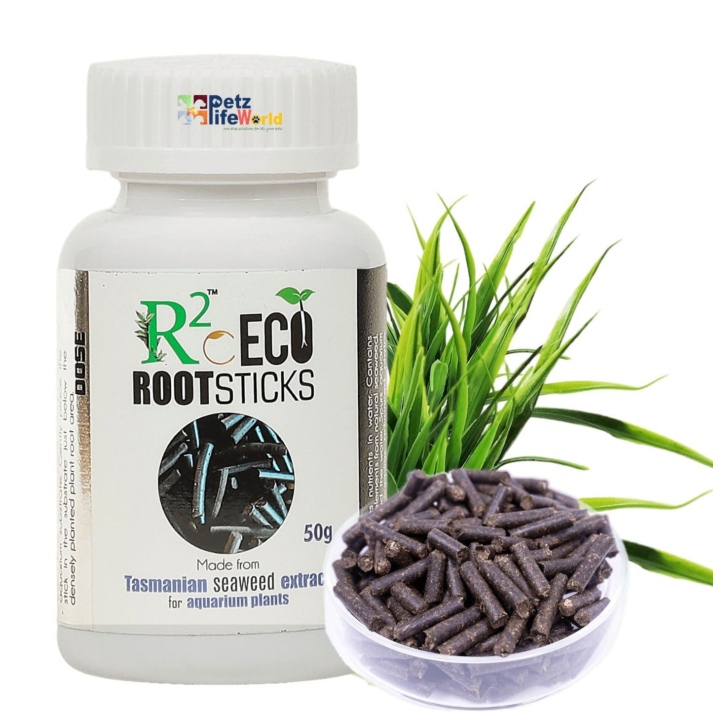 Aquatic Remedies R2O Eco Root Sticks, 50G Tasmanian Seaweed Extract for Aquarium Plants