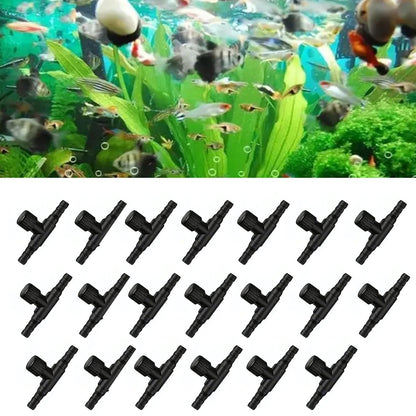 Petzlifeworld Aquarium (Black) Air Flow Control Valve T Shaped Single Way Plastic Air Flow Control Regulator