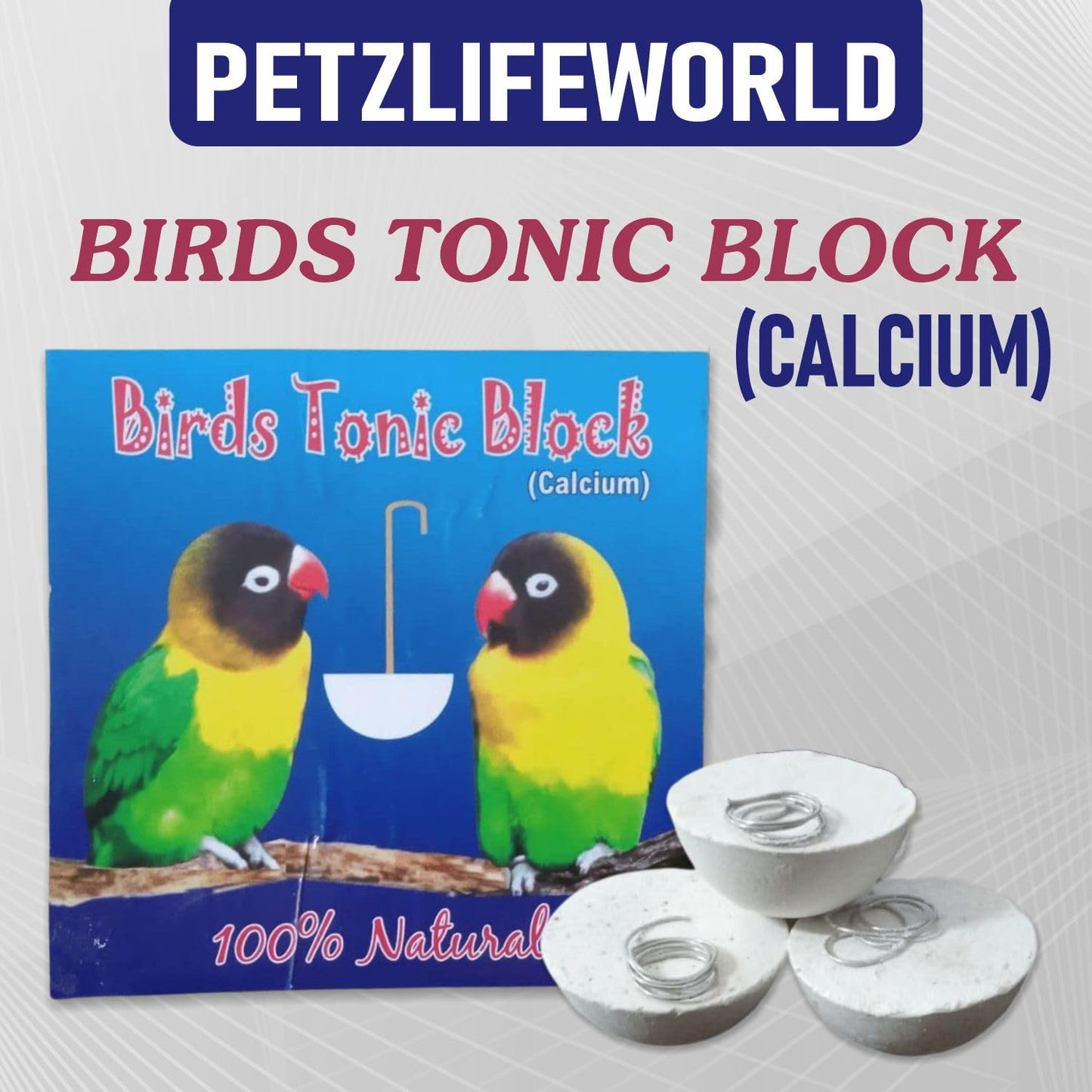 Petzlifeworld 12 Pcs Birds Natural Calcium Mineral Tonic Block for Finch, Budgies, Lovebirds, Cockatiels, Conure and Other Birds