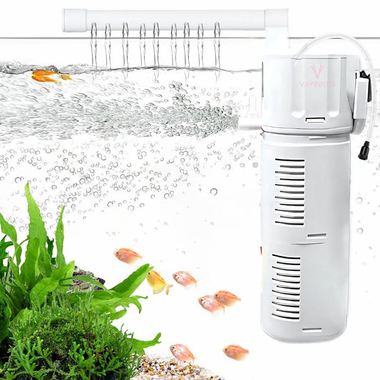 Pwtzlifeworld Aquarium Submersible Internal Filter with Adjustable Flow Rate