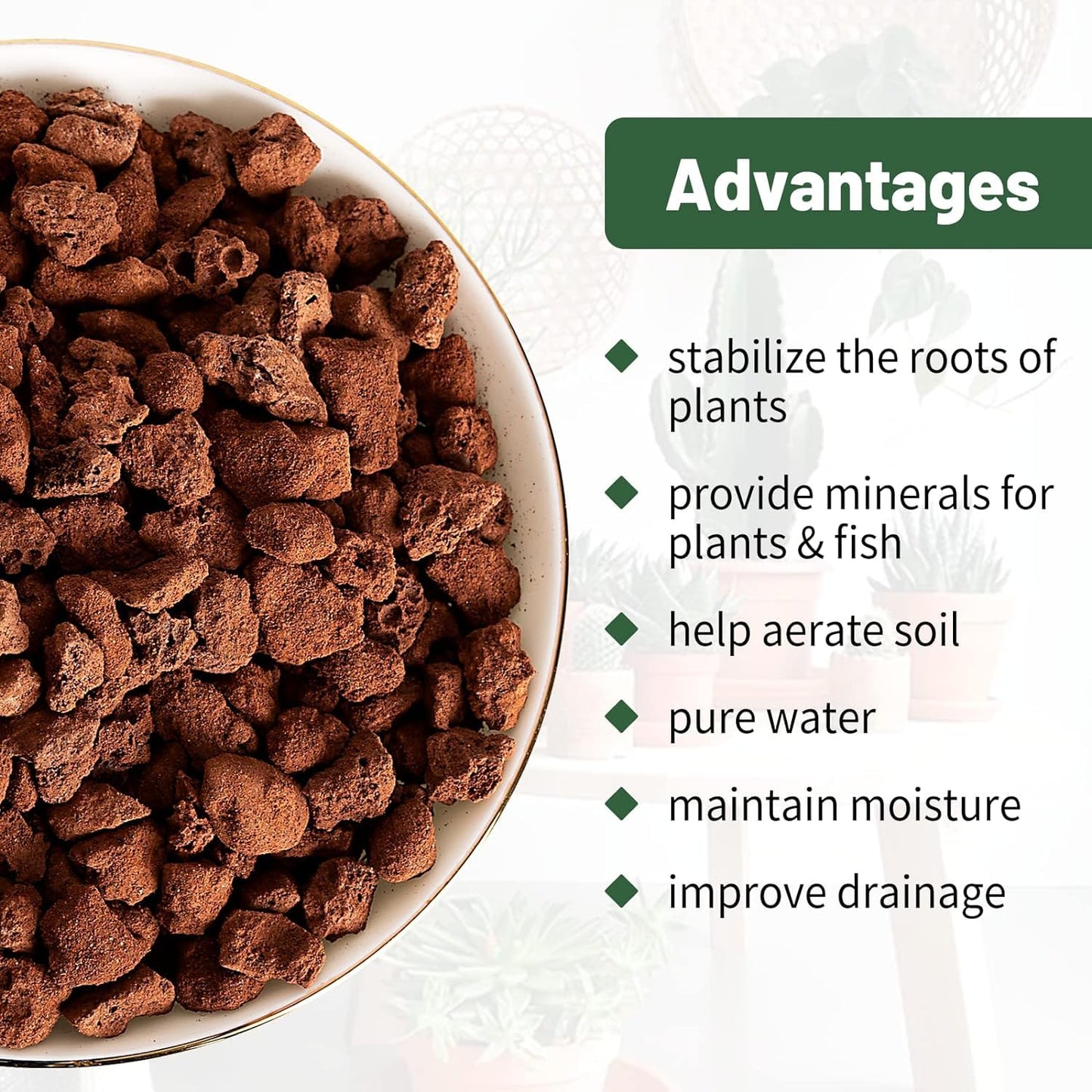 Petzlifeworld 500g Red Lava Chips for Plants Garden Landscaping Decoration Aquarium Volcanic Horticultural Bonsai Terrarium Fish Tank Decorative Stone