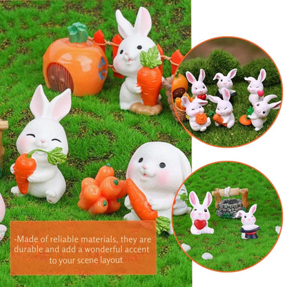 Petzlifeworld 3 Pcs Mini Cute Rabbit Figure (Random Style) For Aquarium Fish Tank Landscape