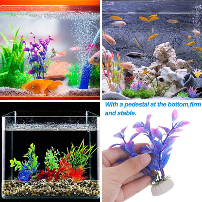 Petzlifeworld (Pack of 6) Purple Plastic Plant Artificial Water Grass Aquarium Fish Tank Ornament Decoration