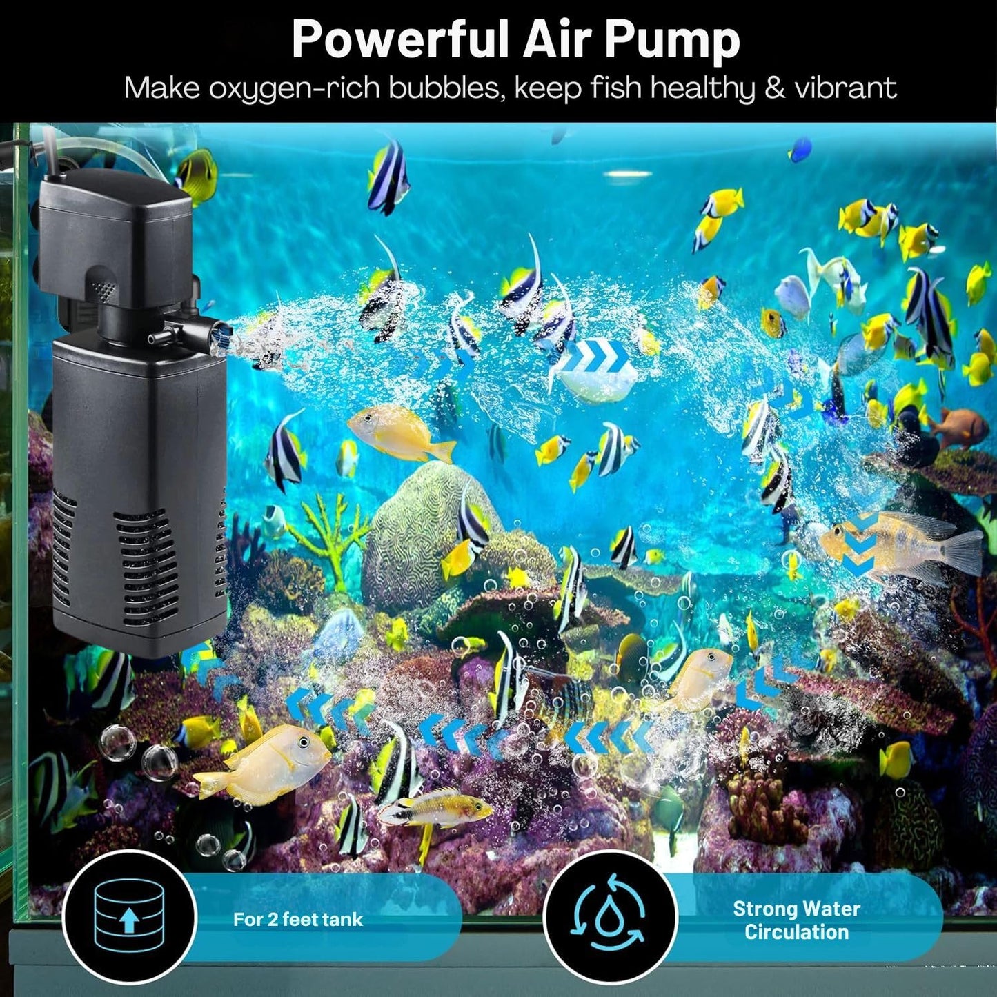 Petzlifeworld LY-1000F | 15Watts | 880L/Hr Submersible Aquarium Internal Filter