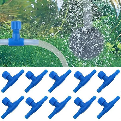 Petzlifeworld Aquarium (Blue) Air Flow Control Valve T Shaped Single Way Plastic Air Flow Control Regulator