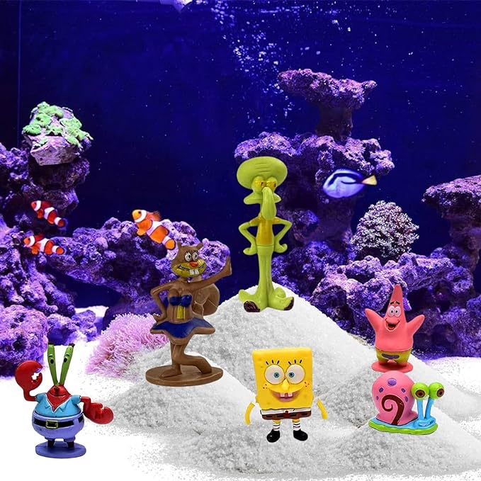 Petzlifeworld 6 Pcs Cute Spongebob Figure Model Aquarium Fish Tank Lan PetzLifeWorld