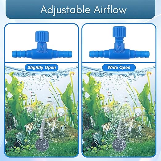 Petzlifeworld Aquarium (Blue) Air Flow Control Valve T Shaped Single Way Plastic Air Flow Control Regulator