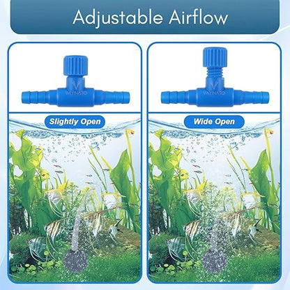 Petzlifeworld Aquarium (Blue) Air Flow Control Valve T Shaped Single Way Plastic Air Flow Control Regulator