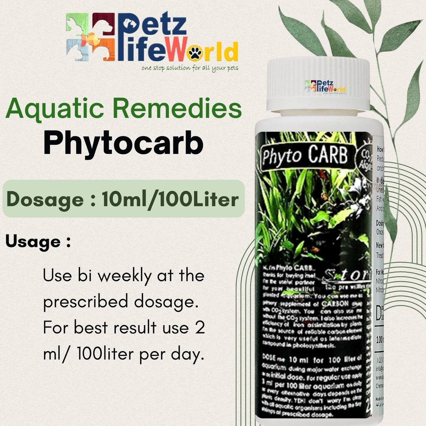 Aquatic Remedies (Pack of 3) Plant Health Formula-120ml & Plant Food-120ml & Phytocarb-100ml For Aquarium Planted Tank