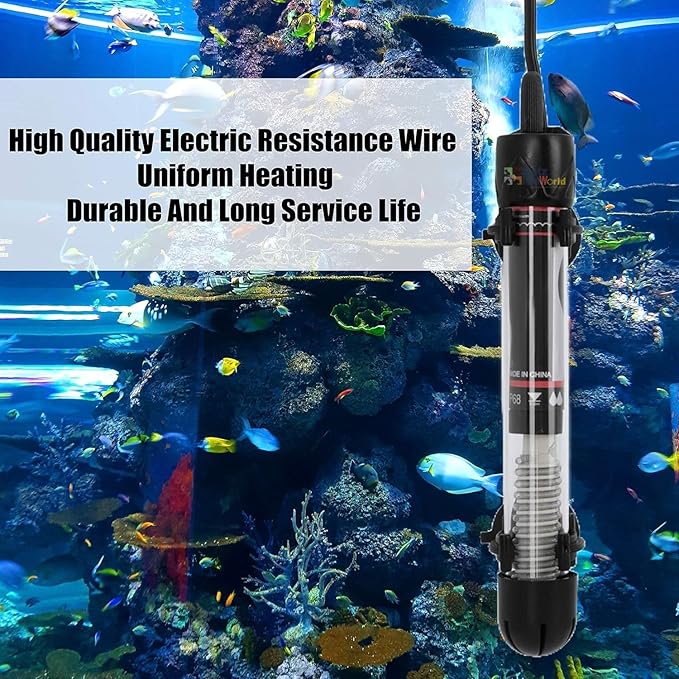 Petzlifeworld  Glass  Adjustable Temperature Submersible Heater | Auto Cut Off | Safe and Blast Proof | Over Heat Protection | Reliable & Durable Perfect for Fresh & Salt Water