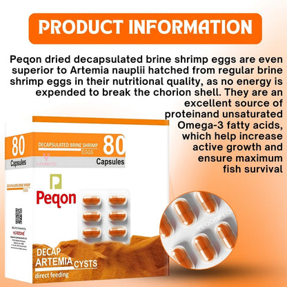 Peqon Decapsulated Brine Shrimp Eggs, No Hatching Required | Shell-Free, High-Protein Nutritional Feed