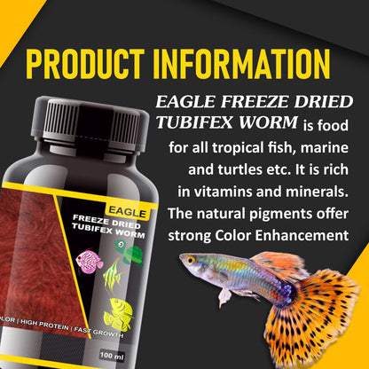 Eagle Freeze Dried Tubifex Worm 100ML | Colour | High Protein