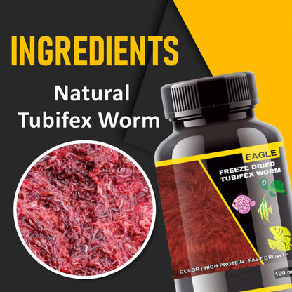 Eagle Freeze Dried Tubifex Worm 100ML | Colour | High Protein