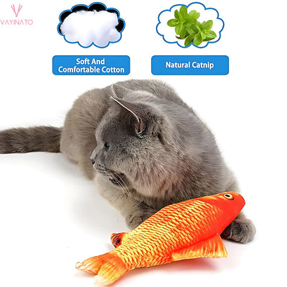 Petzlifeworld 2pcs Realistic Gold Fish Plush Chew Toys for Cats | Soft, Durable Chew & Teething Toys for Small Breeds