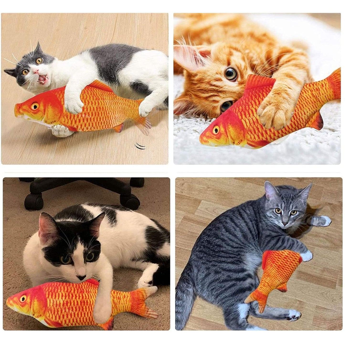 Petzlifeworld 2pcs Realistic Gold Fish Plush Chew Toys for Cats | Soft, Durable Chew & Teething Toys for Small Breeds