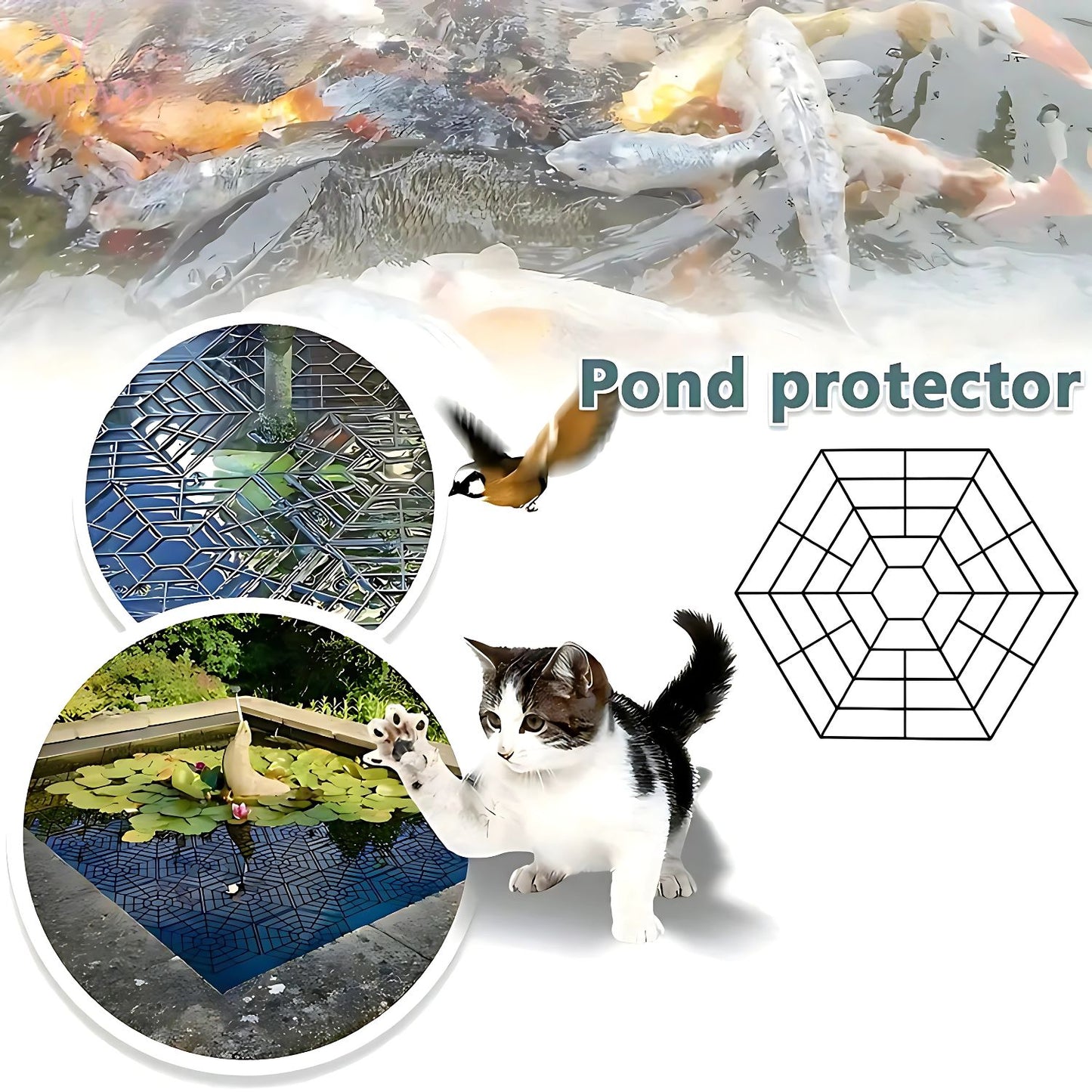 Petzlifeworld 20 Pcs Pond Fish Guard Floating Plastic Protective Cover with Connecting Hook