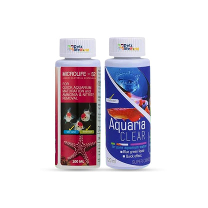 Aquatic Remedies (Pack of 2) Aquarium Water Conditioner Combo (Aquaria Clear-120ml & Microlife-100ml) for Pure Aquarium Water