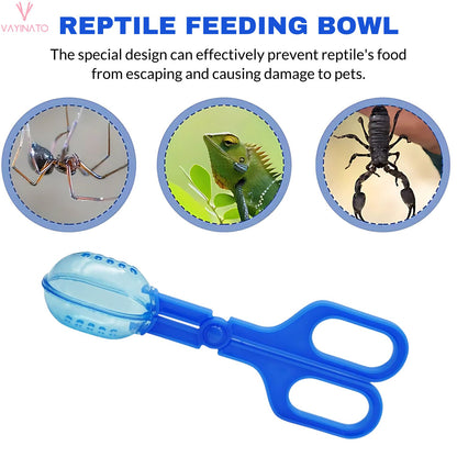 Petzlifeworld 1pc Durable Plastic Reptile Feeding Clamps (Blue)