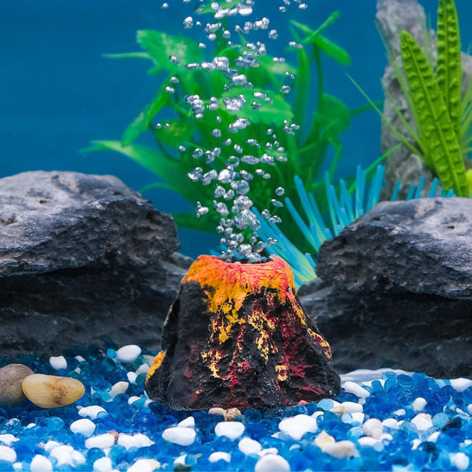 Petzlifeworld Nano Volcano Air Bubble Stone for Fish Tank Landscaping, Realistic Fish Tank Volcano Ornaments  (Airpump Not Included)