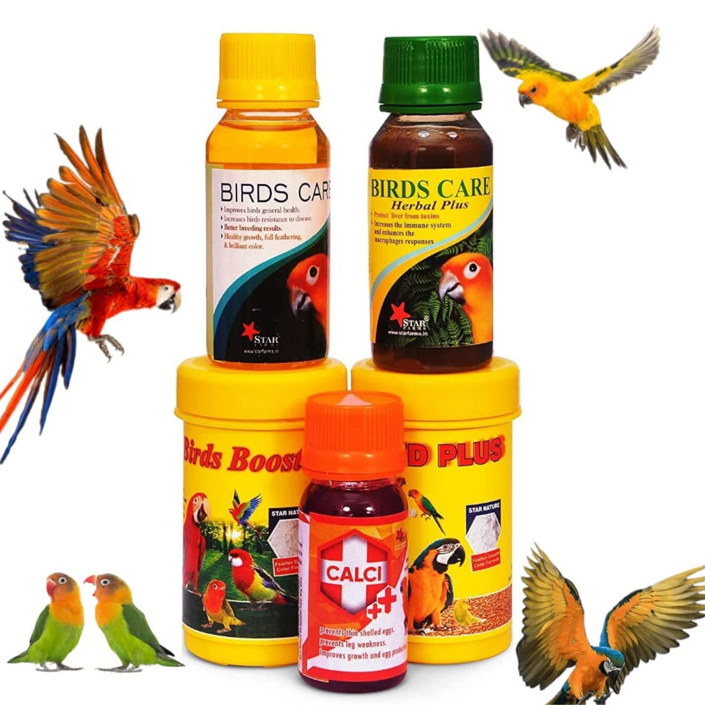 Petzlifeworld Birds Care All In 1 Combo Pack 5 For Daily Birds Food and Nutrition Supplement