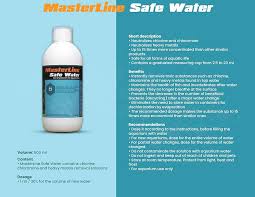 Masterline De chlor \ Safe Water (500 ML) Neutralizes Chlorine And Chloramine