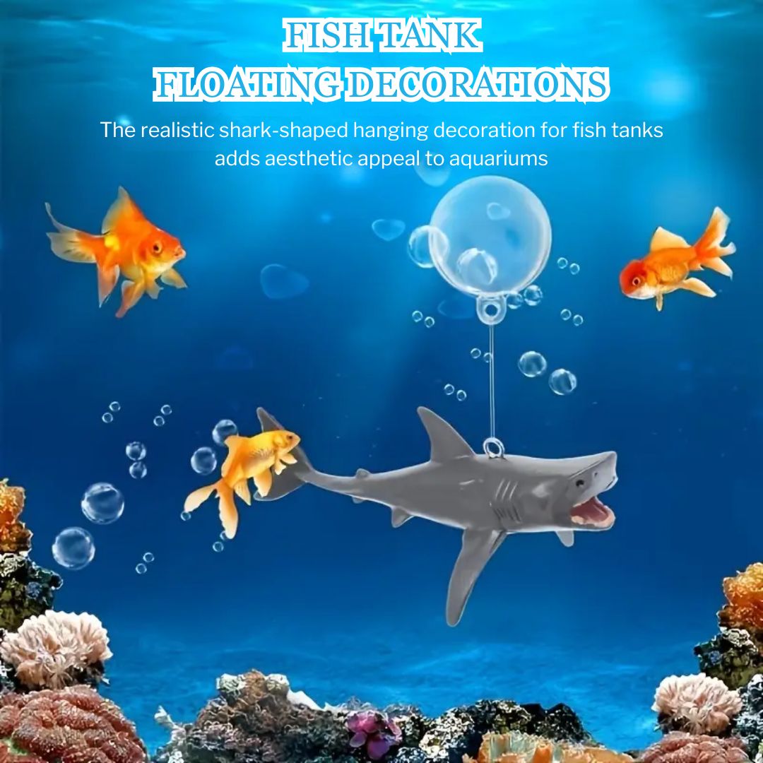 Petzlifeworld 1 Pcs Floating Shark Aquarium Decorations Toys, Plastic Ocean Animal Ornament