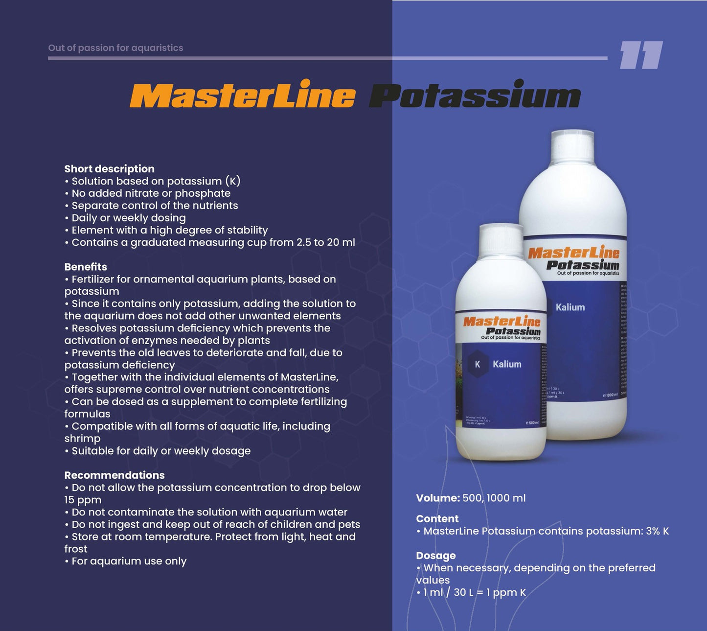 Masterline Potassium 500ML -Solution Based On Potassium (K)