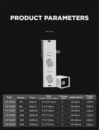 YEE Aquarium Fish Tank Internal Filter ( YJY-9000F| 7W | 500L/H)