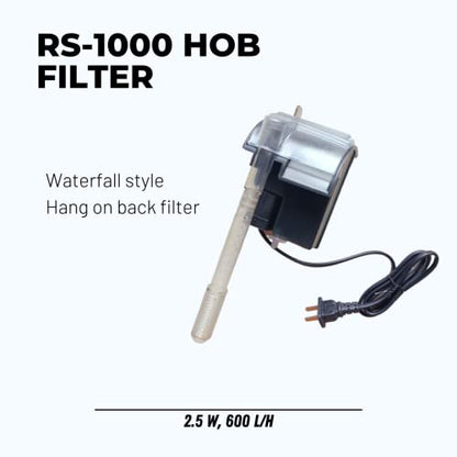 RS Electricals RS-1000 Aquarium Hang on Filter | Power: 2W | Flow: 600 L/H