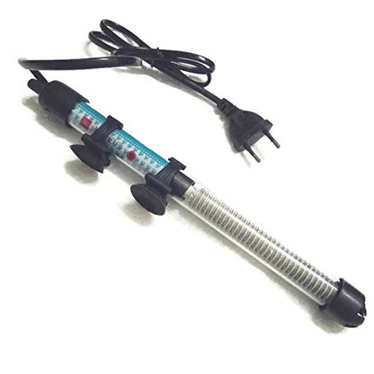 RS Electricals Glass Aquarium Submersible Heater for Aquarium Fish Tank with Free Sticker Thermometer (300 Watts)