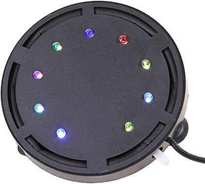 PetzLifeworld Multicolour 2 in 1 Air Bubble LED Light with Airstone for Aquarium Fish Tank Decoration (Q9 | 4 Inch | 9 LED | 1 Watts)