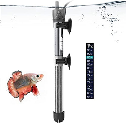 Petzlifeworld100W Imported Aquarium Fish Tank Glass Heater with Free Thermometer | IP 68 Water Proof | Blast Proof