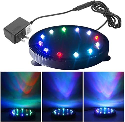 PetzLifeworld Multicolour 2 in 1 Air Bubble LED Light with Airstone for Aquarium Fish Tank Decoration (Q12 | 6 Inch | 12 LED | 1.2 Watts)