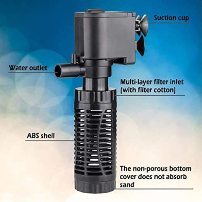 Bluepet Aquarium Fish Tank Internal Filter (BL-601F | 6W  | 600L/H)