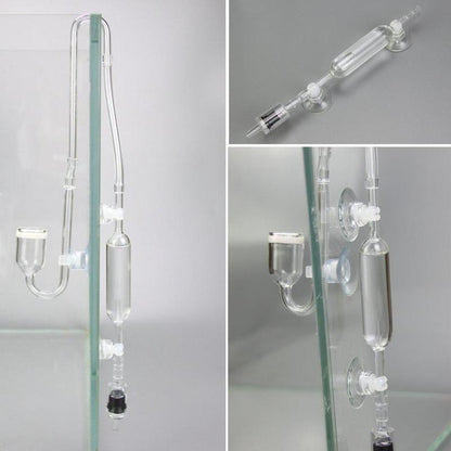 Planted Aquarium Glass Co2Bubble Counter With Sucker , Check Valve and Free 2 Meter Co2 Tube