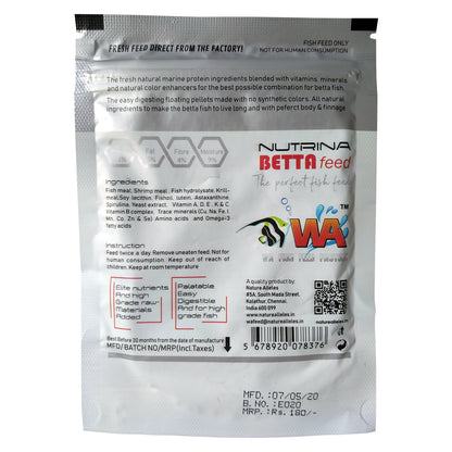 WA Nutrina Premium Betta Feed For Fish Food 25g