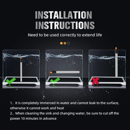 RS Electrical Semi Automatic 50Watts High Glass Aquarium Heater with Standby Light Indicator and auto on/Off Facility