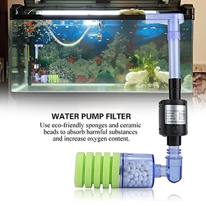 Xinyou XY-2901 Aquarium Green Sponge Filter with Pump and Bio Filter Media | 5W | 450L/H | Single Vertical Sponge)