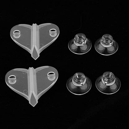 Petzlifeworld Plastic Aquarium Fish Tank Divider Sheet Holder Heart Sucker Clip (Pack of 2)