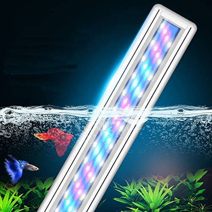 Blue Pet Planted Aquarium White Frame Slim Light with 3 Mode (White+ Blue, RGB, WRGB) Colour Option