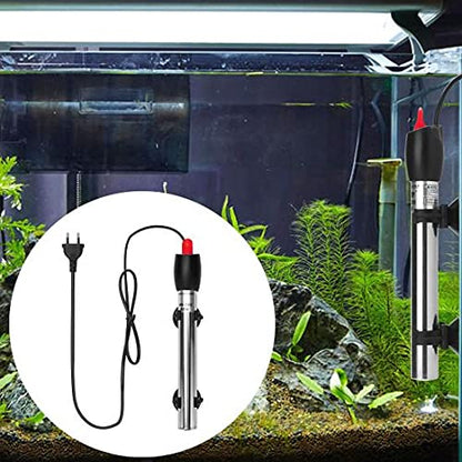 RS Electricals Break Proof Stainless Steel Rod Aquarium Fish Tank Heater with Free Sticker Thermometer (100 Watts - Suitable for 2 Feet Tank)