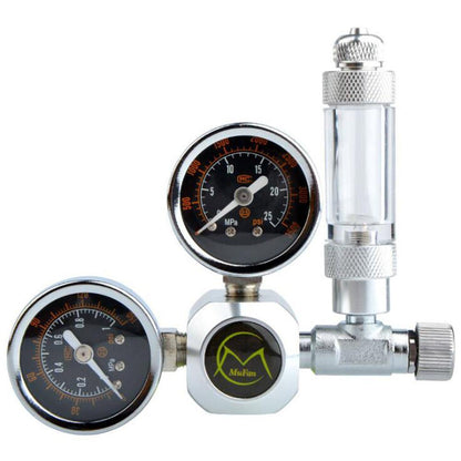 Mufan Aquarium Dual Gauge Co2 Regulator with Solenoid and Bubble Counter Suitable for Thread Size G5/8 - PetzLifeWorld