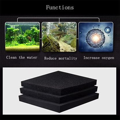 Petzlifeworld  Black Biochemical Aquarium Fish Tank Water Filter Foam Sponge (50 * 30 * 4CM)