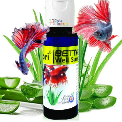 Aquatic Remedies Stori Betta Well Sure | Aloe Vera Infused All in One Complete Solution for Betta Fish Health Related Issue Like FinRot, External Wounds and Dropsy (30ML* Pack of 1) - 30ML