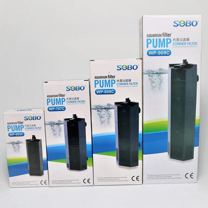 Sobo Aquarium Corner Internal Filter (WP-505C | 12W | 600 L/H)