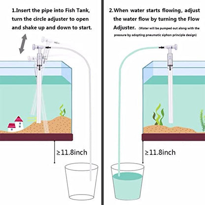 Jeneca Aquarium Fish Tank Manual Water Exchanger, Gravel Cleaner, Fish Waste Remover from Fish Tank Bottom AS-666B