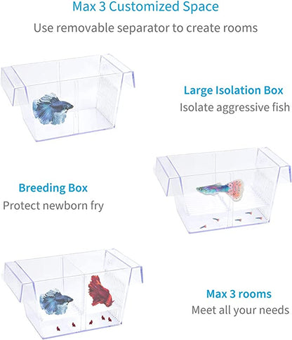 Boyu Fish Breeding Box Tank Hatchery Incubator Aquarium Isolation Box for Baby Shrimp Guppy