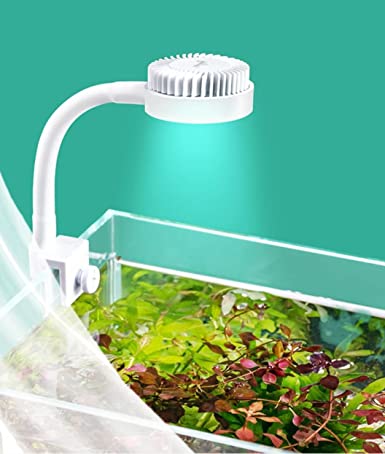 Nepall Mini Nano White Clip On Back Planted Aquarium Fish Tank Light with USB Plug | 5W | 7000-8000K | Waterproof | 360 Flexible | Aluminium Body