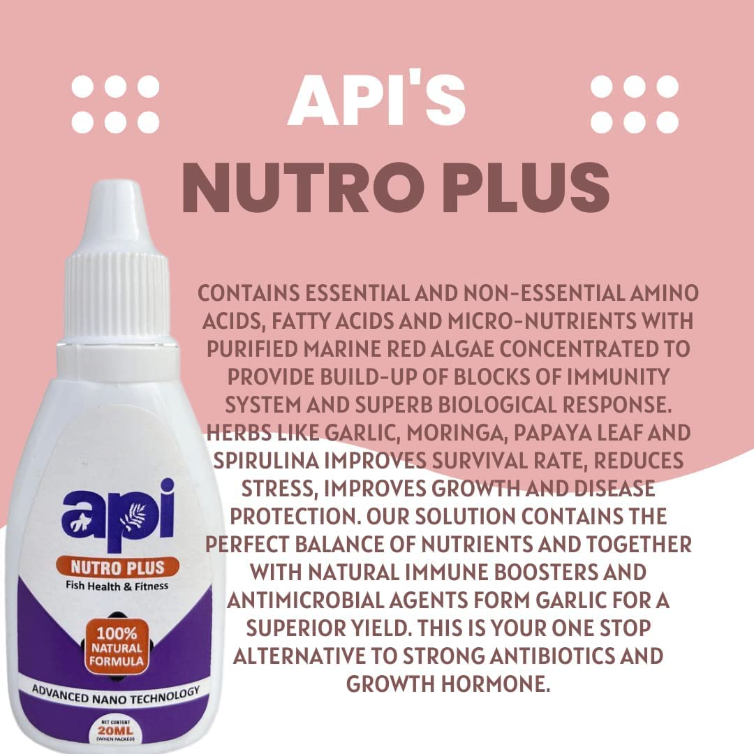 API Nutro Plus 100 Natural Fish Feed Additives Vitamins For Aquarium PetzLifeWorld